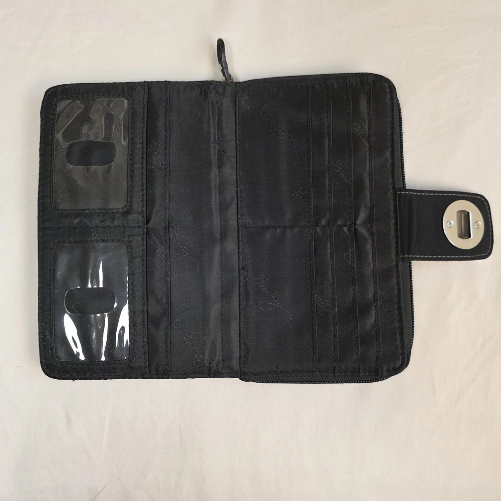 Vera Bradley Black Quilted Turn Lock Wallet Organizer - Picture 3 of 10
